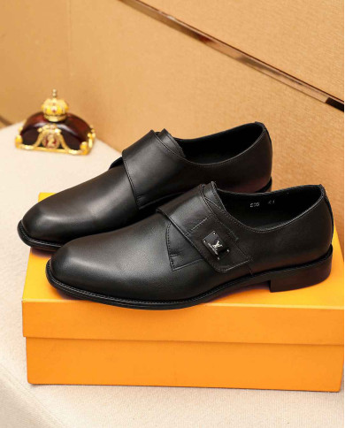 Louis Vuitton Leather Monk Strap Dress Shoes