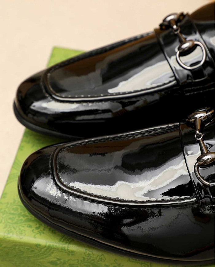 Gucci Patent Leather Loafers with Buckle