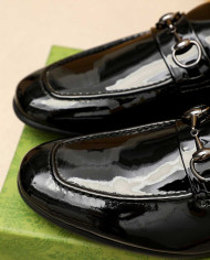 Gucci Patent Leather Loafers with Buckle