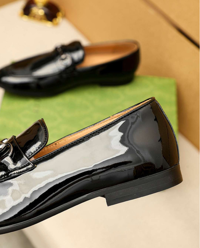 Gucci Patent Leather Loafers with Buckle