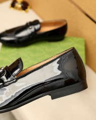 Gucci Patent Leather Loafers with Buckle