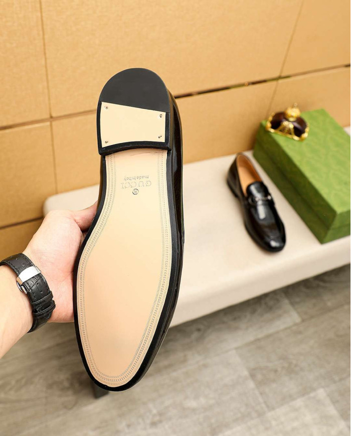 Gucci Patent Leather Loafers with Buckle