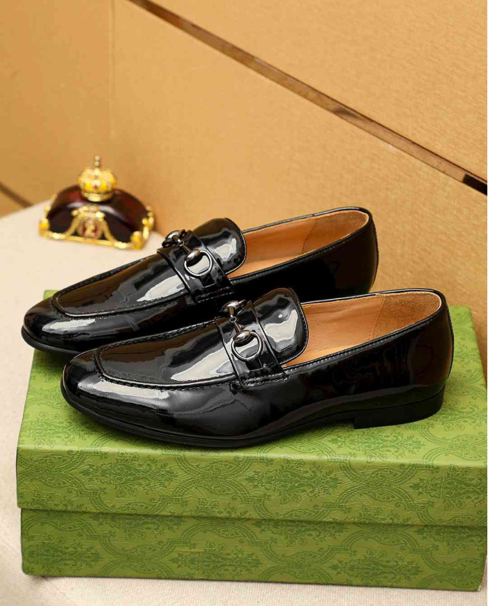 Gucci Patent Leather Loafers with Buckle