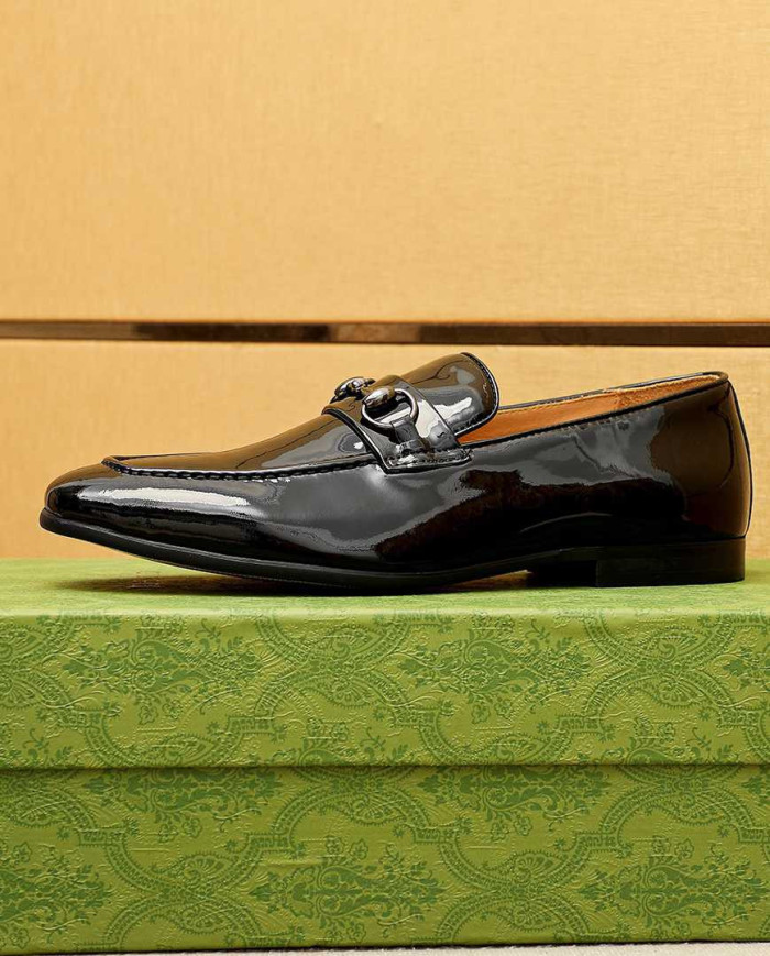 Gucci Patent Leather Loafers with Buckle