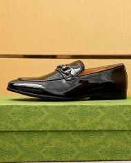 Gucci Patent Leather Loafers with Buckle