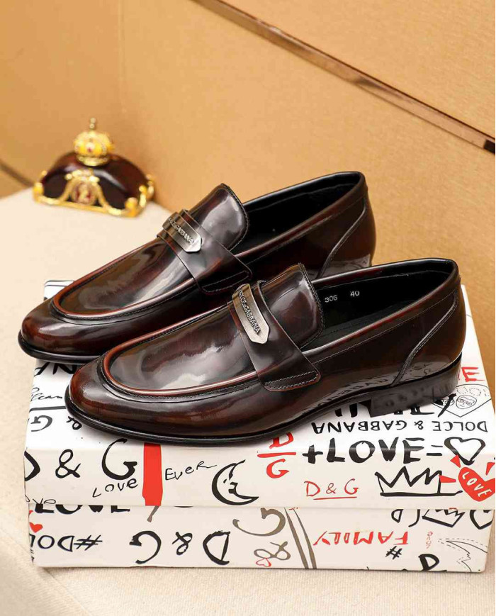 Dolce & Gabbana Leather Loafers with Buckle