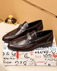 Dolce & Gabbana Leather Loafers with Buckle