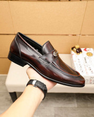 Dolce & Gabbana Leather Loafers with Buckle