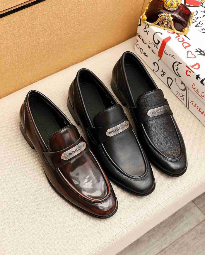 Dolce & Gabbana Leather Loafers with Buckle