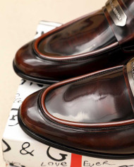 Dolce & Gabbana Leather Loafers with Buckle