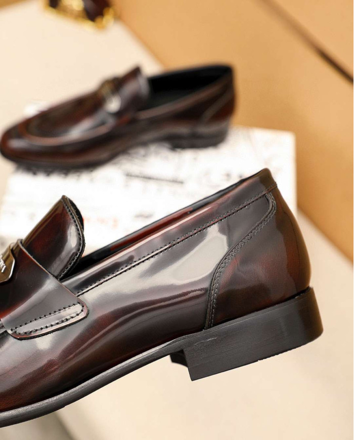 Dolce & Gabbana Leather Loafers with Buckle