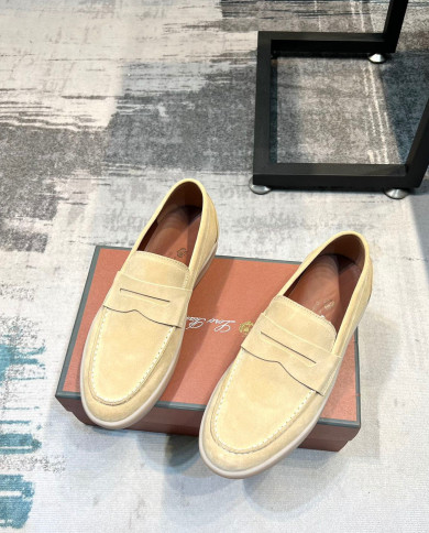 Lora Piana Classic Lefu shoes cowhide  cashmere