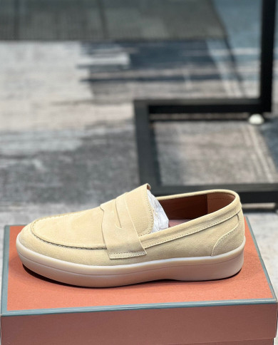 Lora Piana Classic Lefu shoes cowhide  cashmere