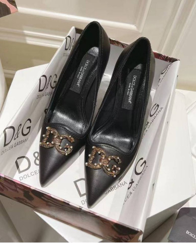 Dolce & Gabbana Women's Leather Pointed Toe Stiletto Sandals