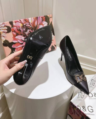 Dolce & Gabbana Women's Leather Pointed Toe Stiletto Sandals