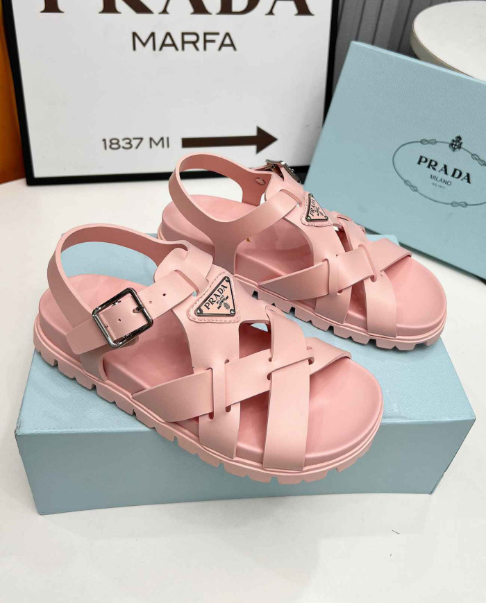 Prada Cross Strap Sandals