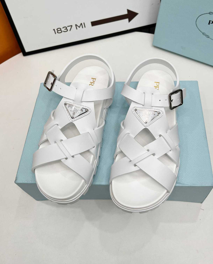 Prada Cross Strap Sandals