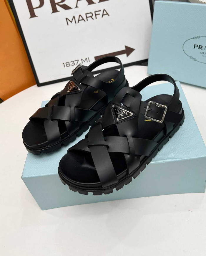 Prada Cross Strap Sandals