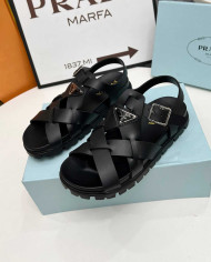 Prada Cross Strap Sandals