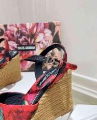 Dolce & Gabbana Women's Print Espadrille Wedge Sandals