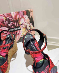 Dolce & Gabbana Women's Print Espadrille Wedge Sandals
