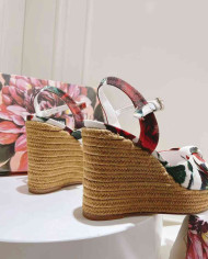 Dolce & Gabbana Women's Print Espadrille Wedge Sandals