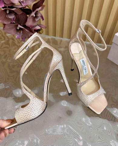 Jimmy Choo Women's Stiletto Glitter Sandals