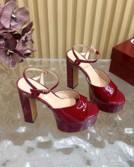 Gucci Women's Red Platform Block Heel Sandals