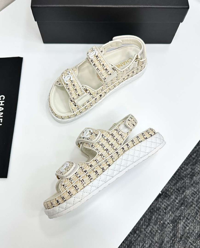 Chanel Women's Leather Platform Sandals