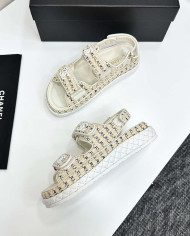 Chanel Women's Leather Platform Sandals