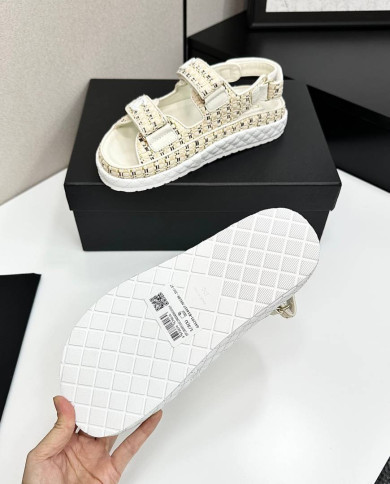 Chanel Women's Leather Platform Sandals