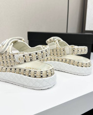 Chanel Women's Leather Platform Sandals