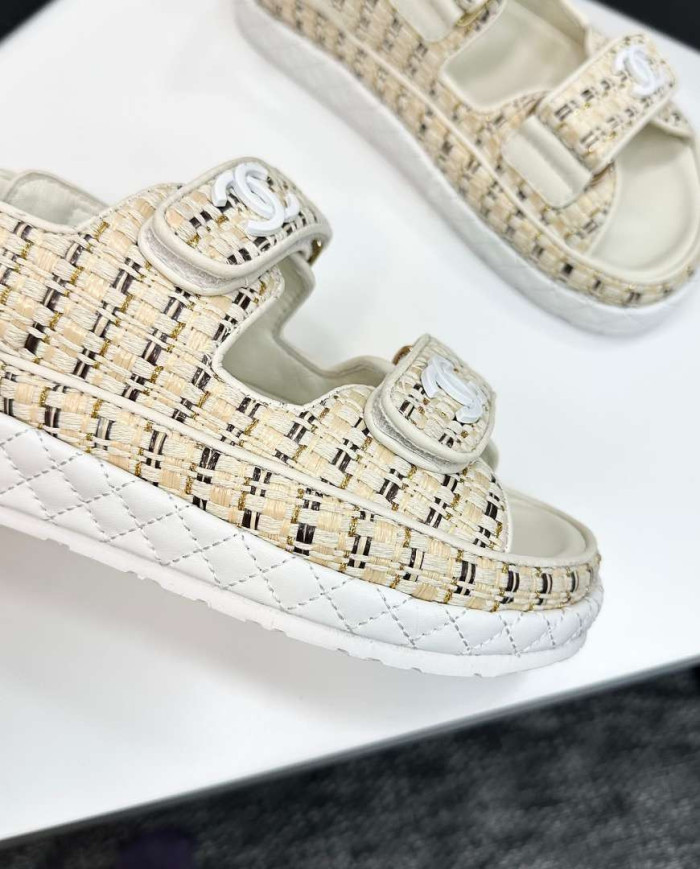 Chanel Women's Leather Platform Sandals