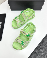 Chanel Women's Leather Platform Sandals