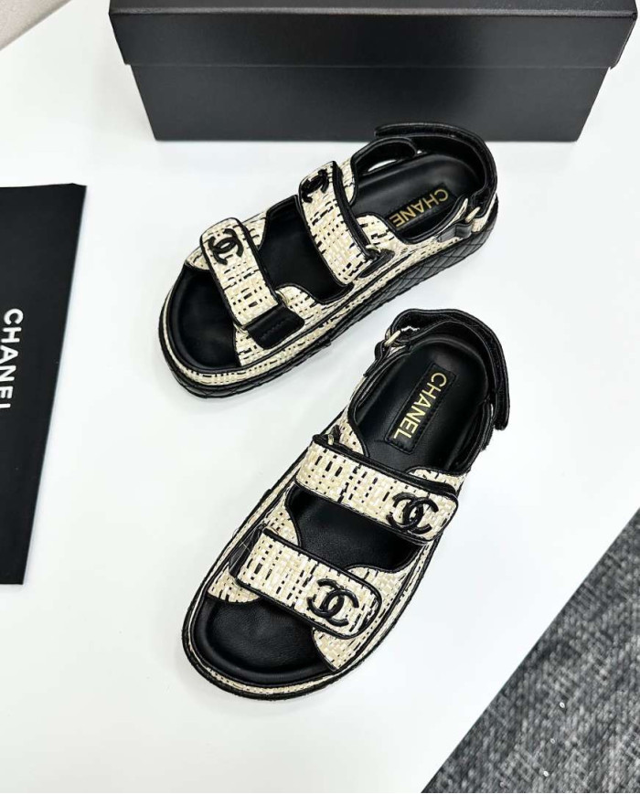 Chanel Women's Leather Platform Sandals