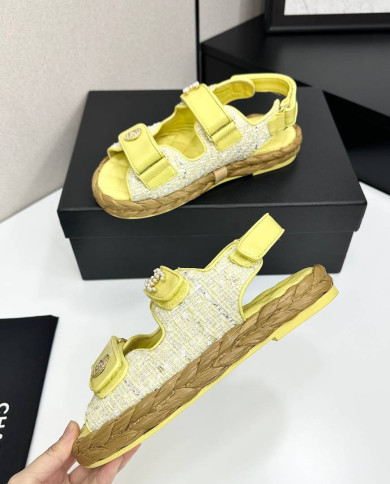 Chanel Women's Tweed Platform Sandals