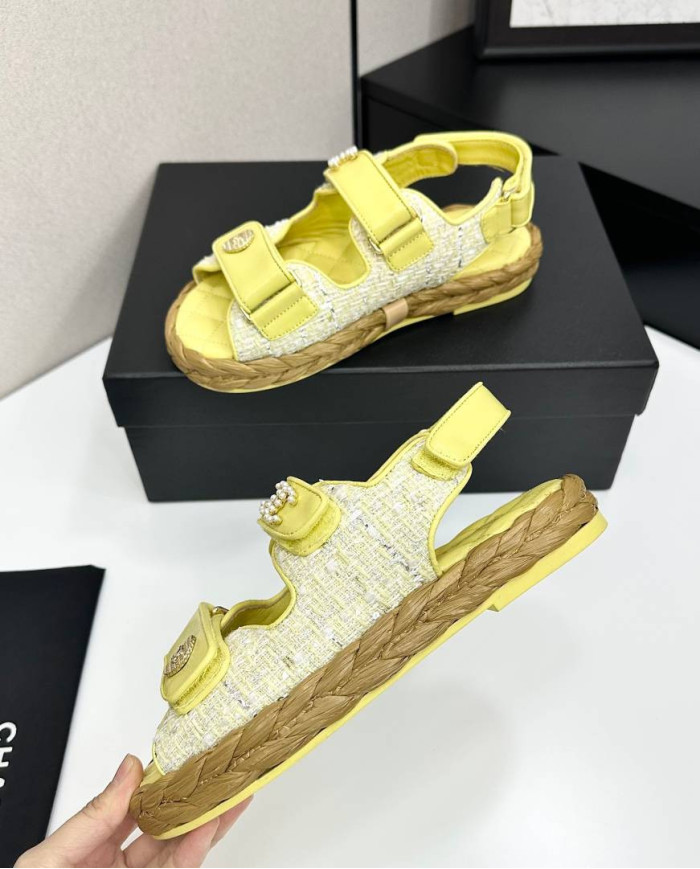 Chanel Women's Tweed Platform Sandals