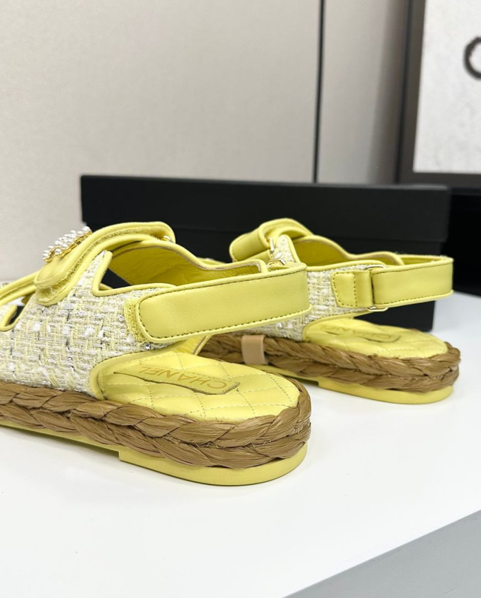 Chanel Women's Tweed Platform Sandals