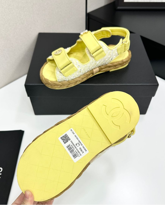 Chanel Women's Tweed Platform Sandals