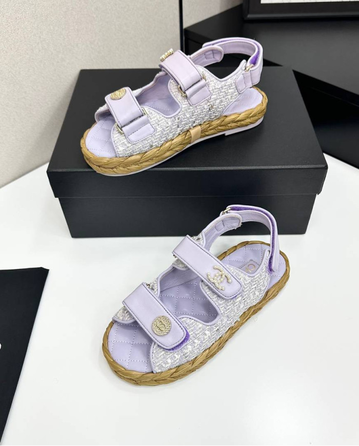 Chanel Women's Tweed Platform Sandals
