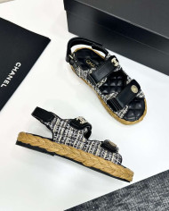 Chanel Women's Tweed Platform Sandals