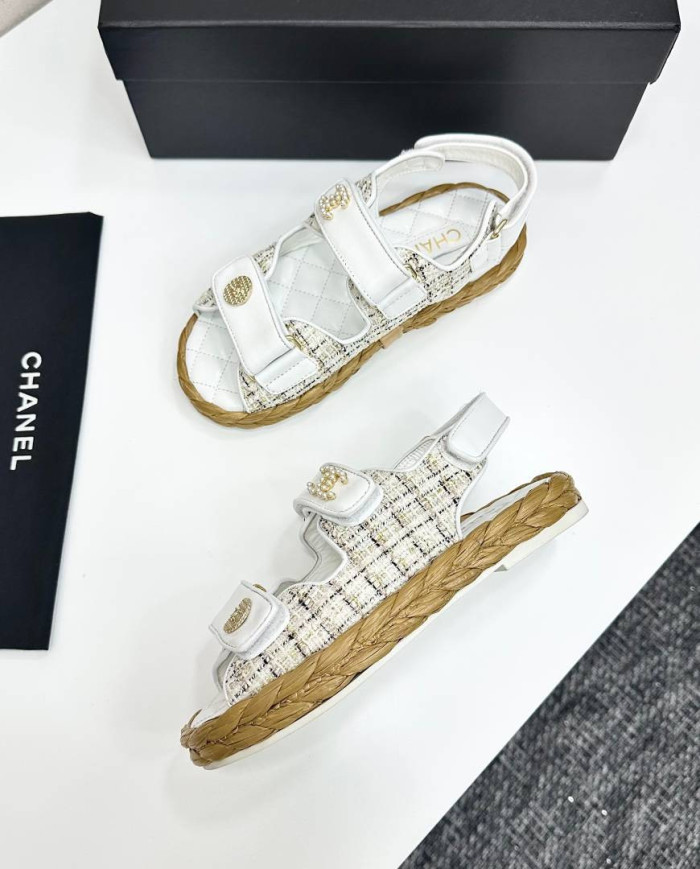 Chanel Women's Tweed Platform Sandals