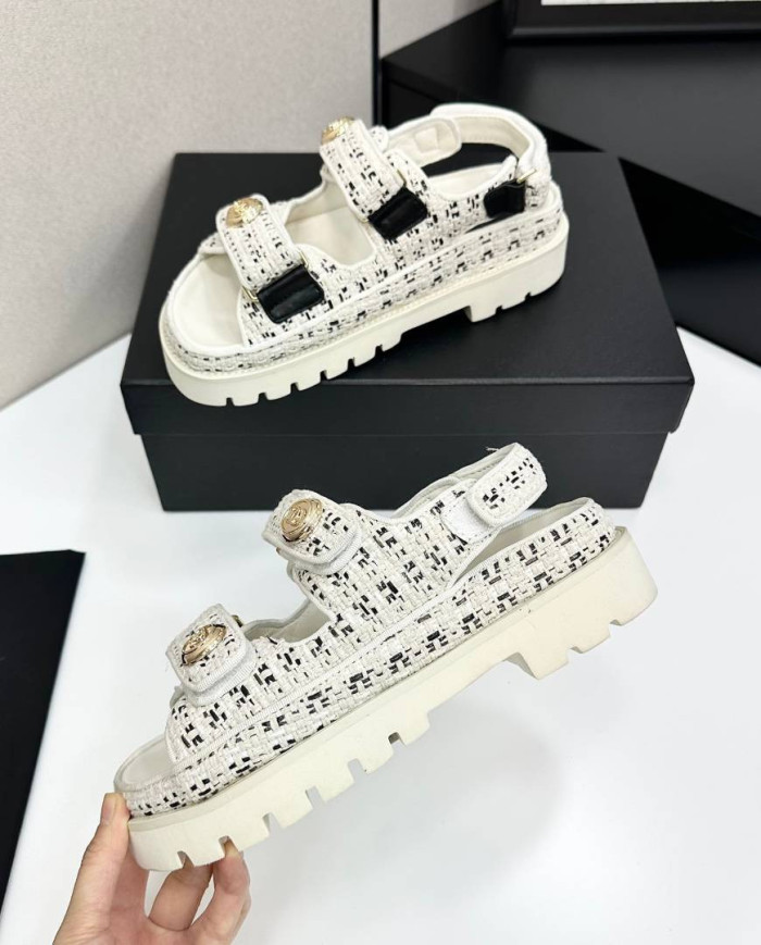 Chanel Women's CC Logo Platform Sandals