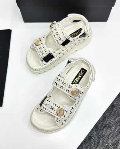 Chanel Women's CC Logo Platform Sandals