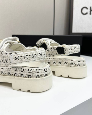Chanel Women's CC Logo Platform Sandals
