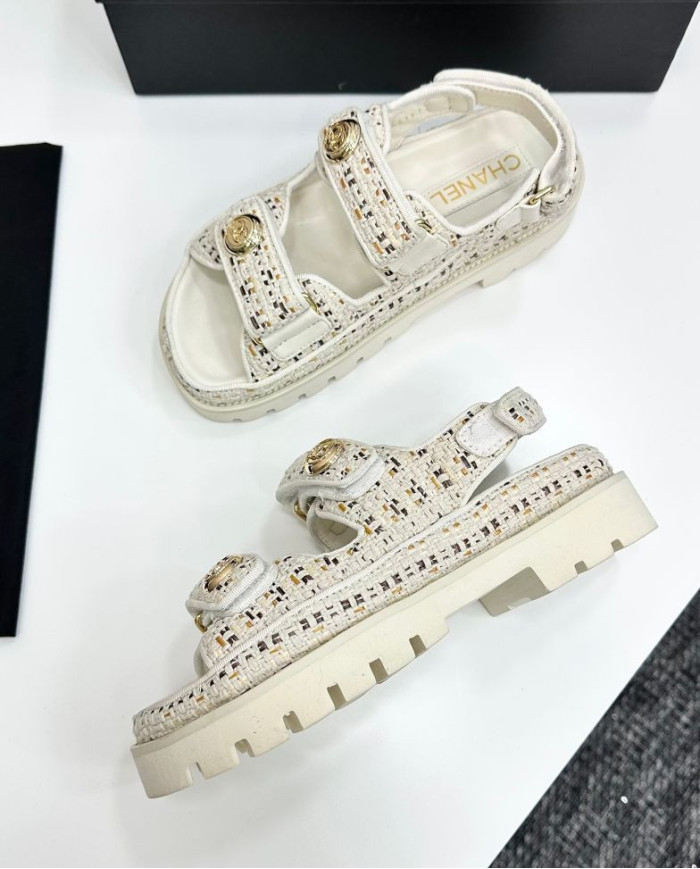 Chanel Women's CC Logo Platform Sandals