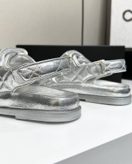 Chanel Ladies Quilted Double C Buckle Casual Sandals