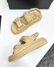 Chanel Ladies Quilted Double C Buckle Casual Sandals