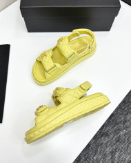 Chanel Ladies Quilted Double C Buckle Casual Sandals