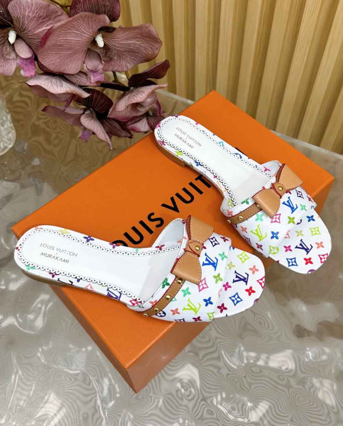 Louis Vuitton Women's Murakami Collaboration Print Slippers